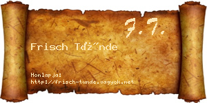 Frisch Tünde névjegykártya
