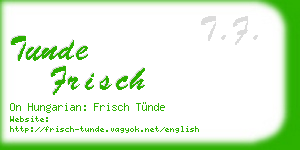 tunde frisch business card
